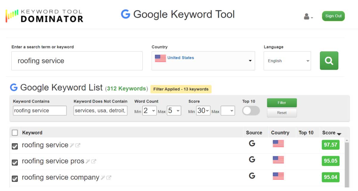 google autocomplete keyword tool dominator